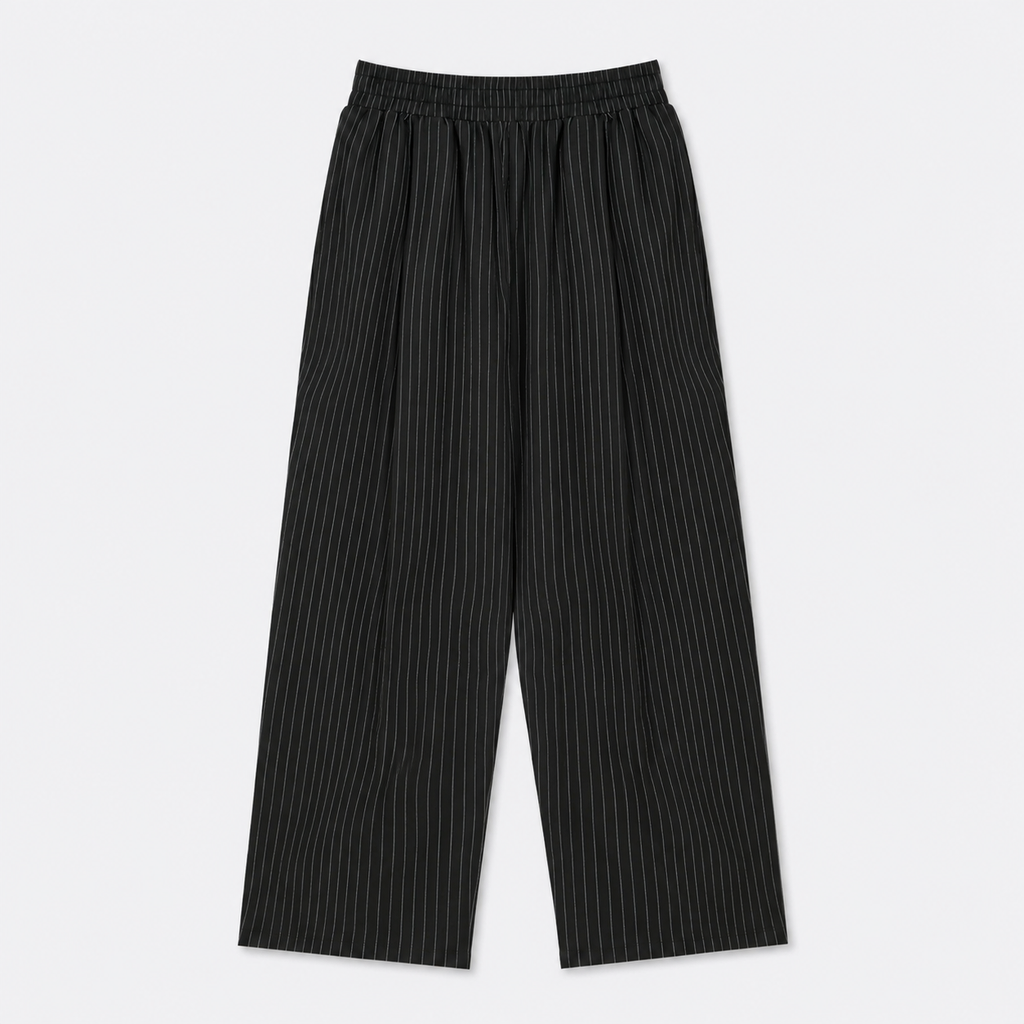 Relaxed Striped Pleated Pants
